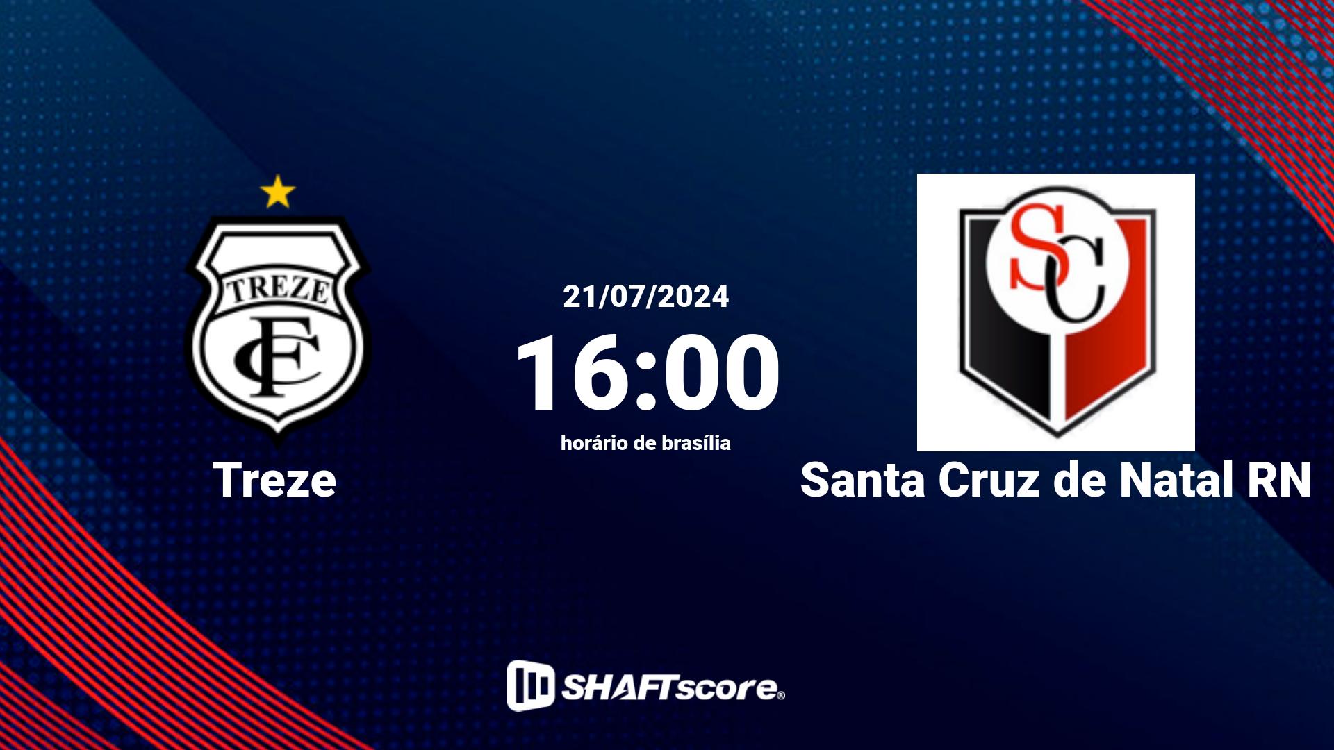 Estatísticas do jogo Treze vs Santa Cruz de Natal RN 21.07 16:00