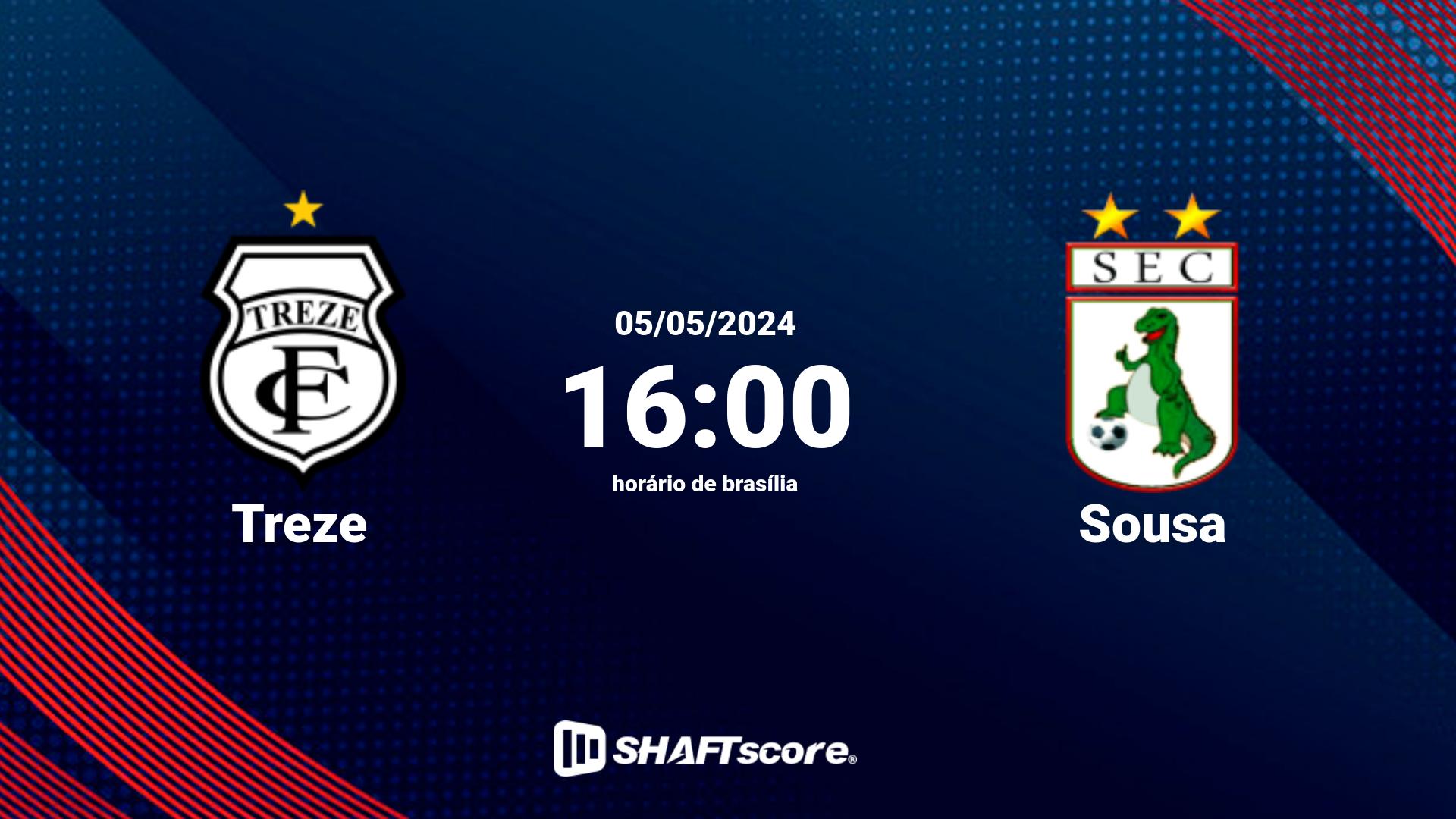 Estatísticas do jogo Treze vs Sousa 05.05 16:00