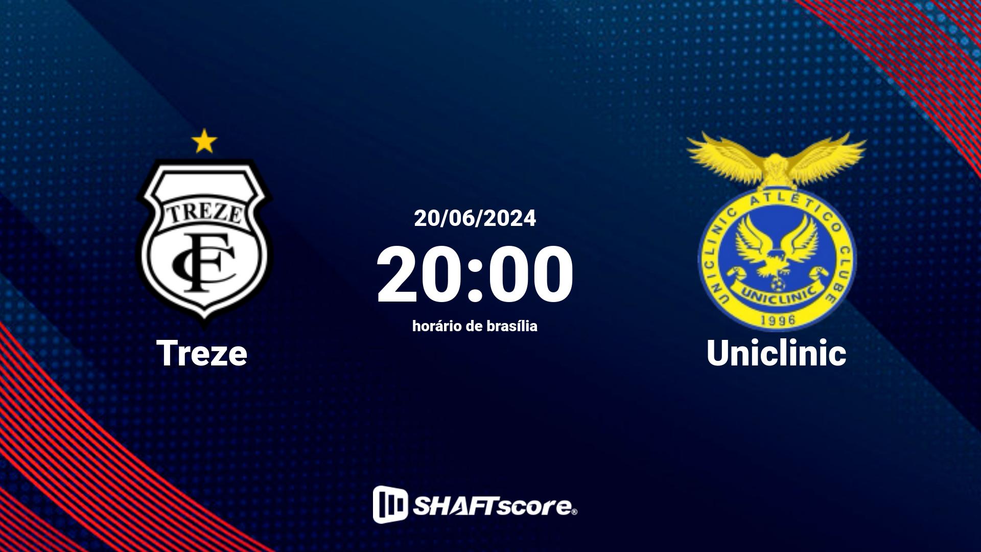 Estatísticas do jogo Treze vs Uniclinic 20.06 20:00