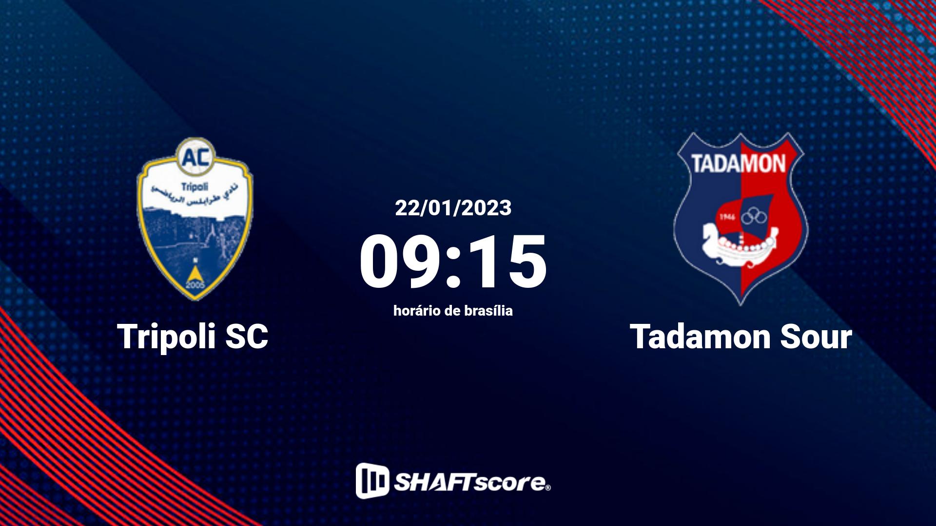 Estatísticas do jogo Tripoli SC vs Tadamon Sour 22.01 09:15