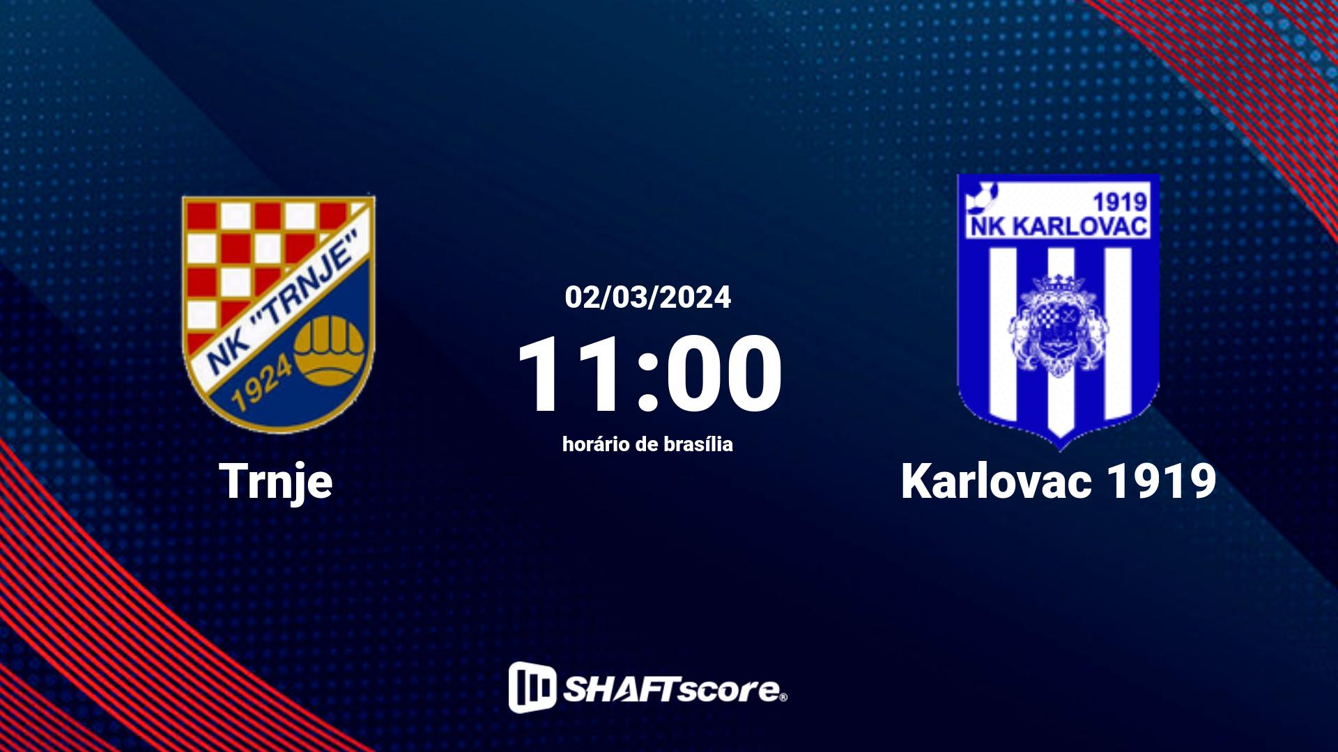 Estatísticas do jogo Trnje vs Karlovac 1919 02.03 11:00