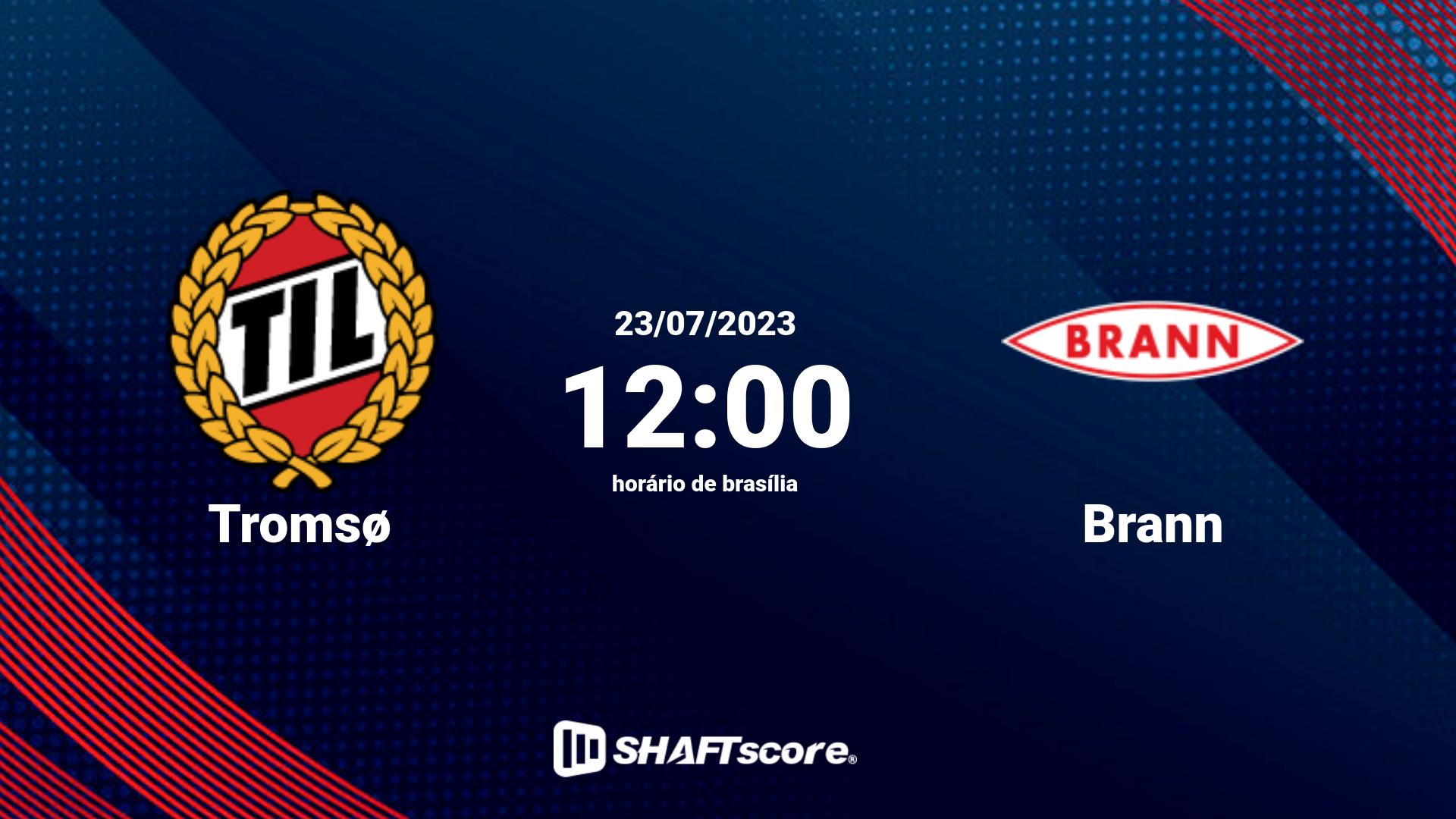 Estatísticas do jogo Tromsø vs Brann 23.07 12:00