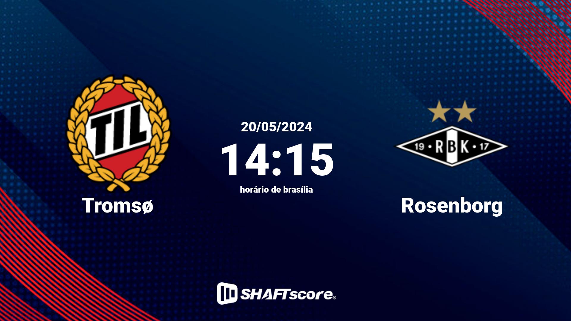 Estatísticas do jogo Tromsø vs Rosenborg 20.05 14:15