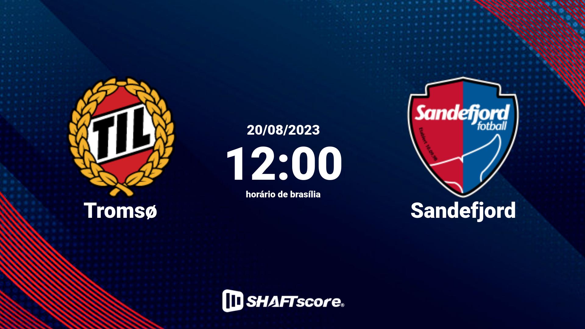 Estatísticas do jogo Tromsø vs Sandefjord 20.08 12:00