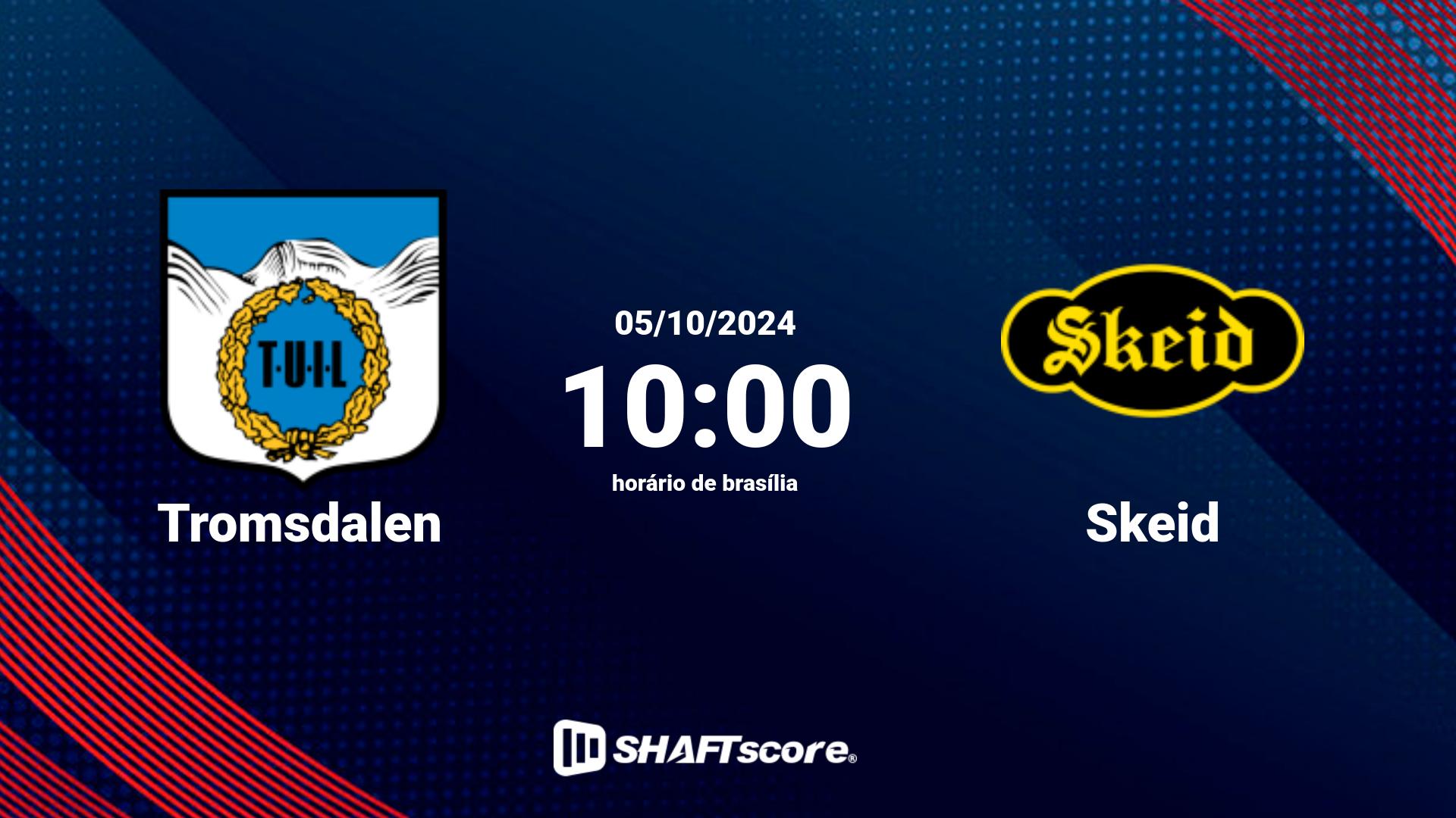 Estatísticas do jogo Tromsdalen vs Skeid 05.10 10:00