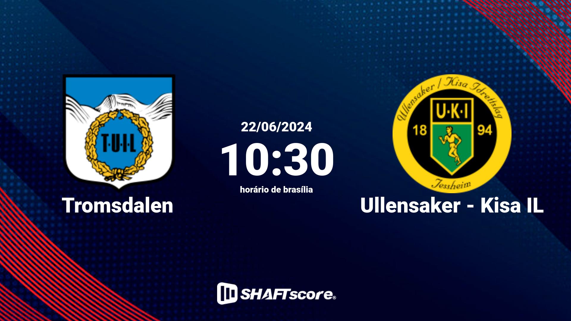 Estatísticas do jogo Tromsdalen vs Ullensaker - Kisa IL 22.06 10:30