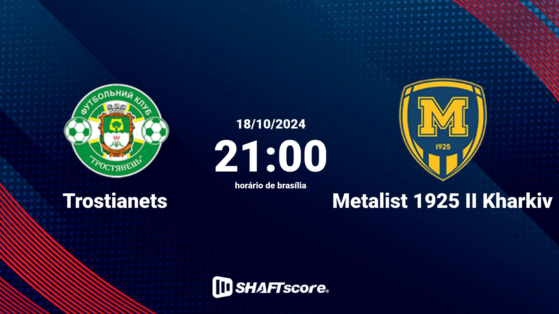 Estatísticas do jogo Trostianets vs Metalist 1925 II Kharkiv 18.10 21:00