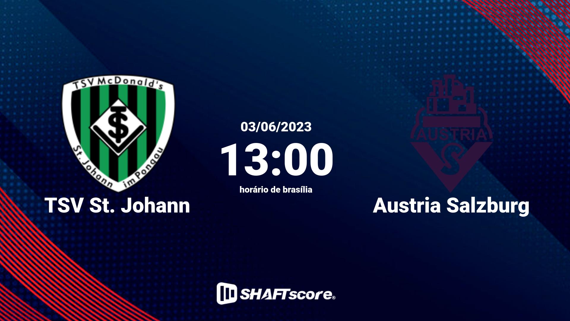 Estatísticas do jogo TSV St. Johann vs Austria Salzburg 03.06 13:00