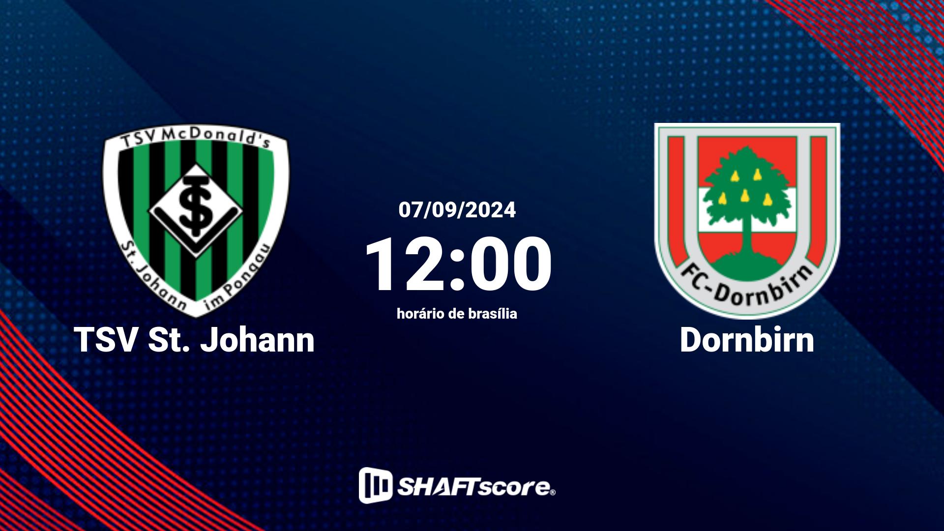 Estatísticas do jogo TSV St. Johann vs Dornbirn 07.09 12:00