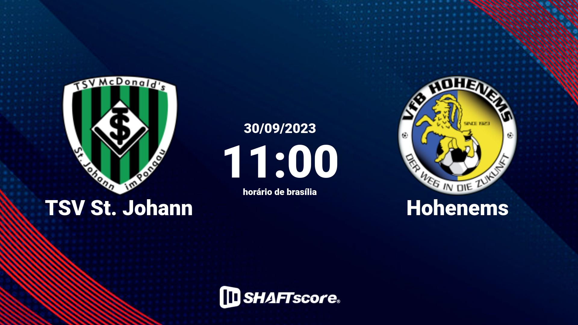 Estatísticas do jogo TSV St. Johann vs Hohenems 30.09 11:00