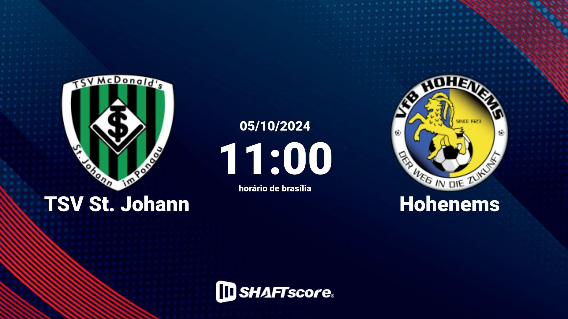 Estatísticas do jogo TSV St. Johann vs Hohenems 05.10 11:00