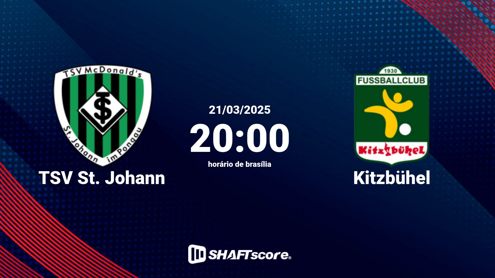 Estatísticas do jogo TSV St. Johann vs Kitzbühel 21.03 20:00