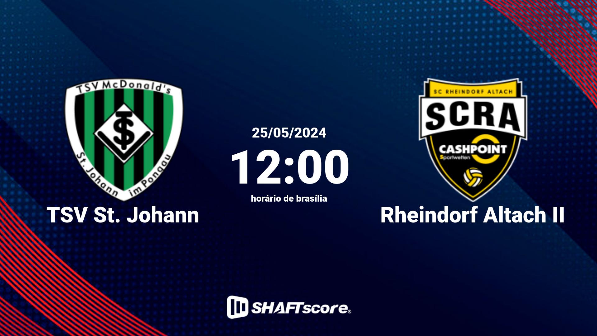 Estatísticas do jogo TSV St. Johann vs Rheindorf Altach II 25.05 12:00