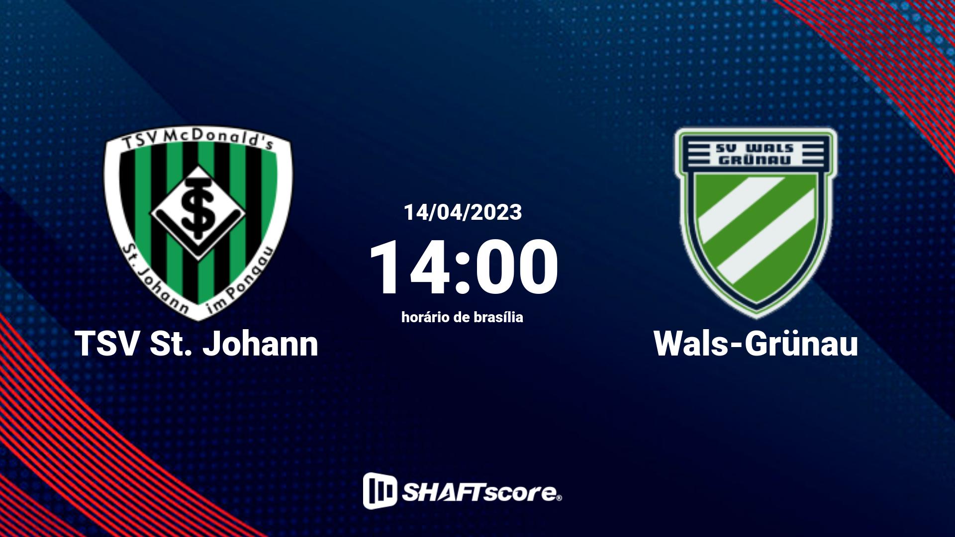 Estatísticas do jogo TSV St. Johann vs Wals-Grünau 14.04 14:00