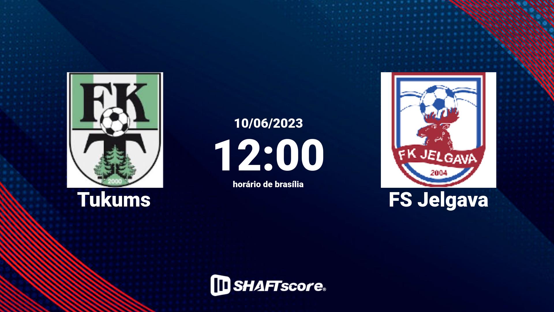 Estatísticas do jogo Tukums vs FS Jelgava 10.06 12:00