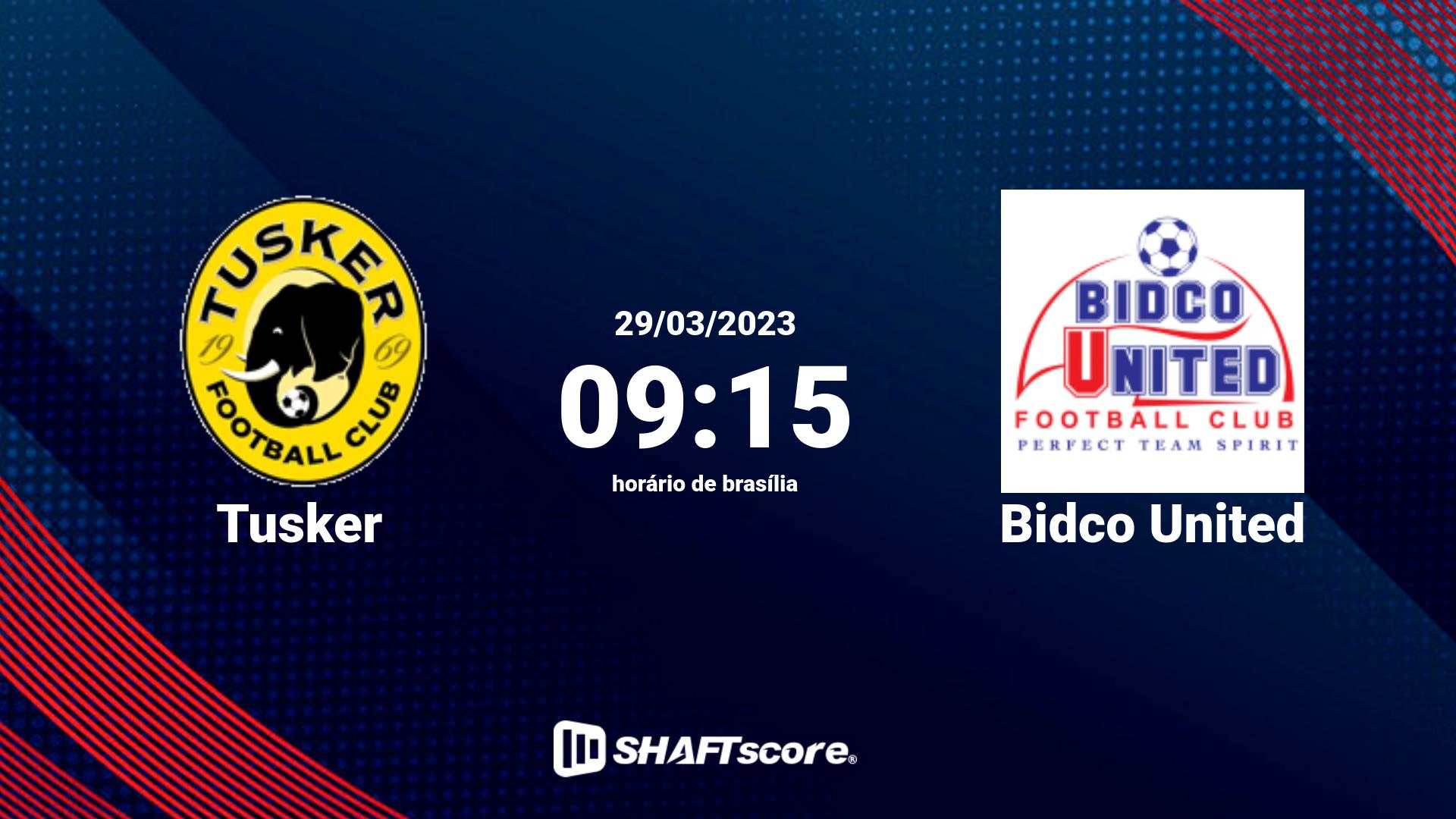 Estatísticas do jogo Tusker vs Bidco United 29.03 09:15