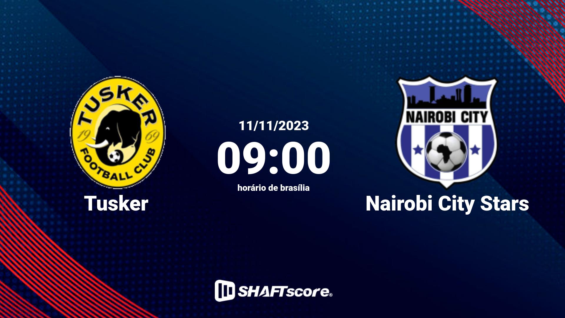 Estatísticas do jogo Tusker vs Nairobi City Stars 11.11 09:00