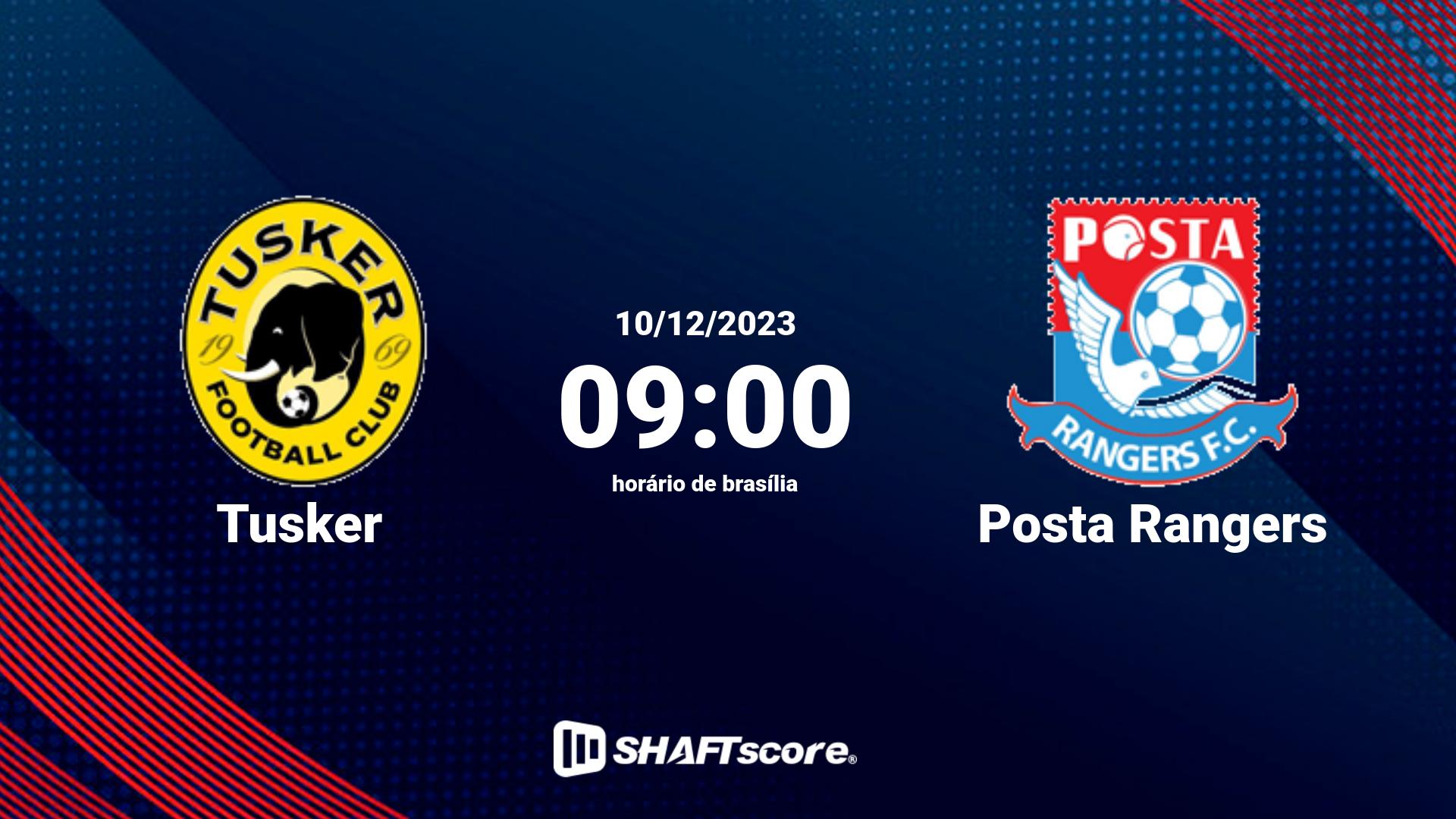 Estatísticas do jogo Tusker vs Posta Rangers 10.12 09:00