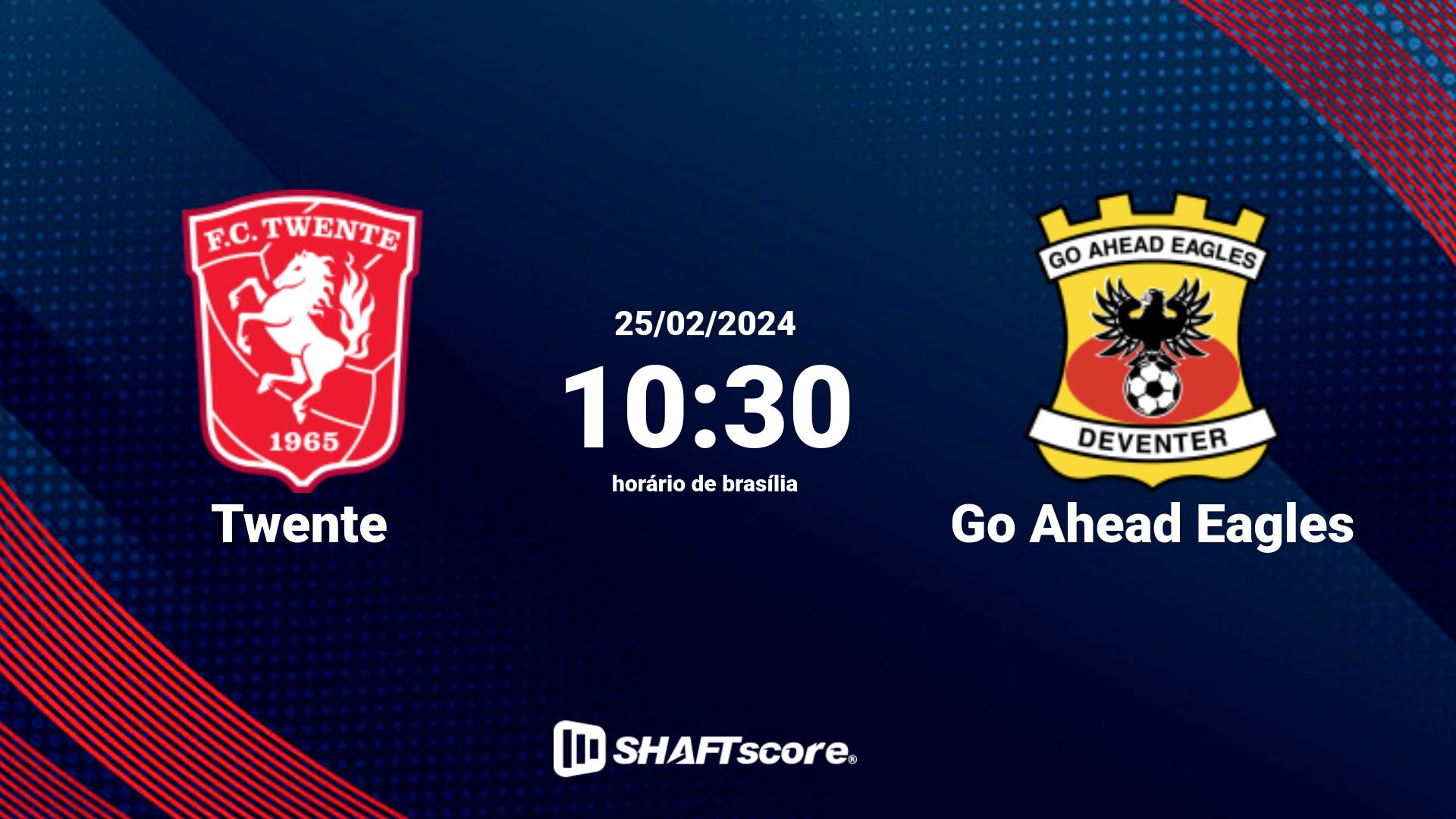 Estatísticas do jogo Twente vs Go Ahead Eagles 25.02 10:30