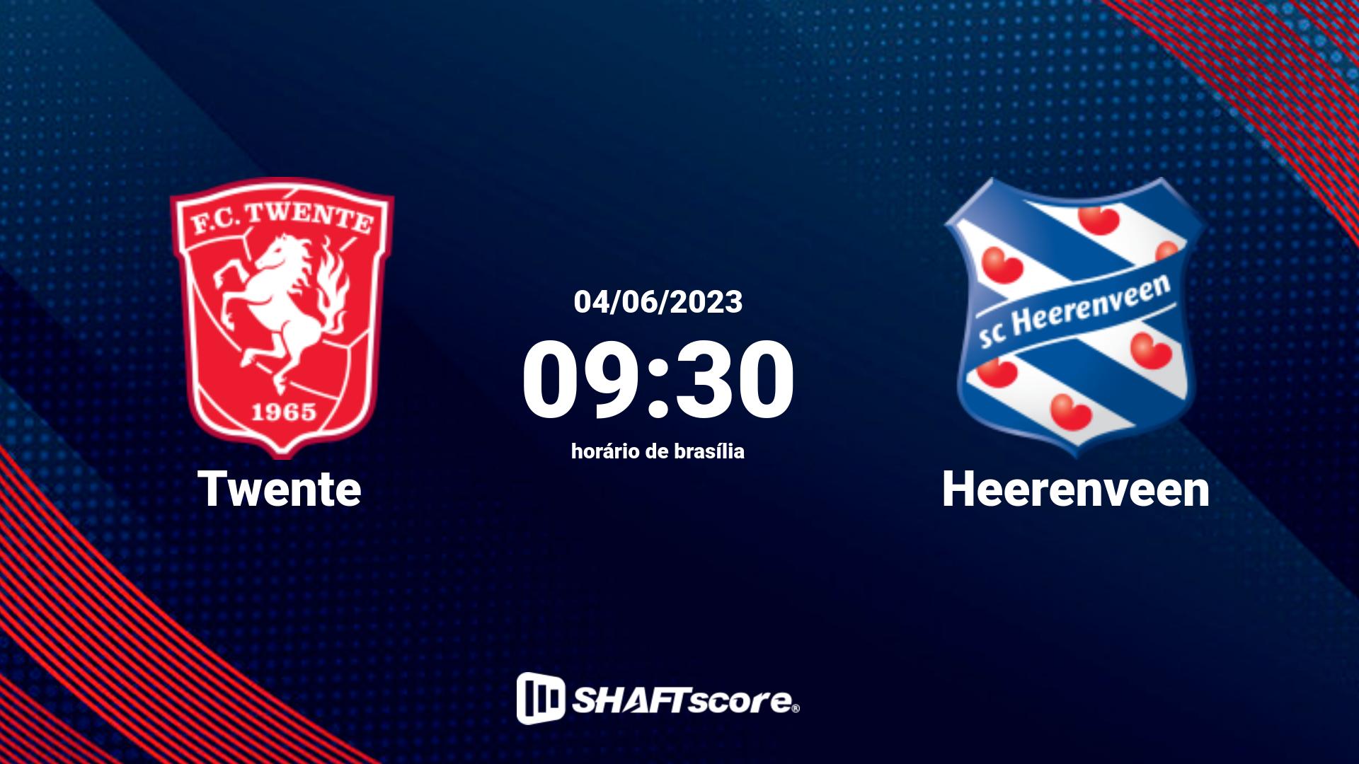 Estatísticas do jogo Twente vs Heerenveen 04.06 09:30