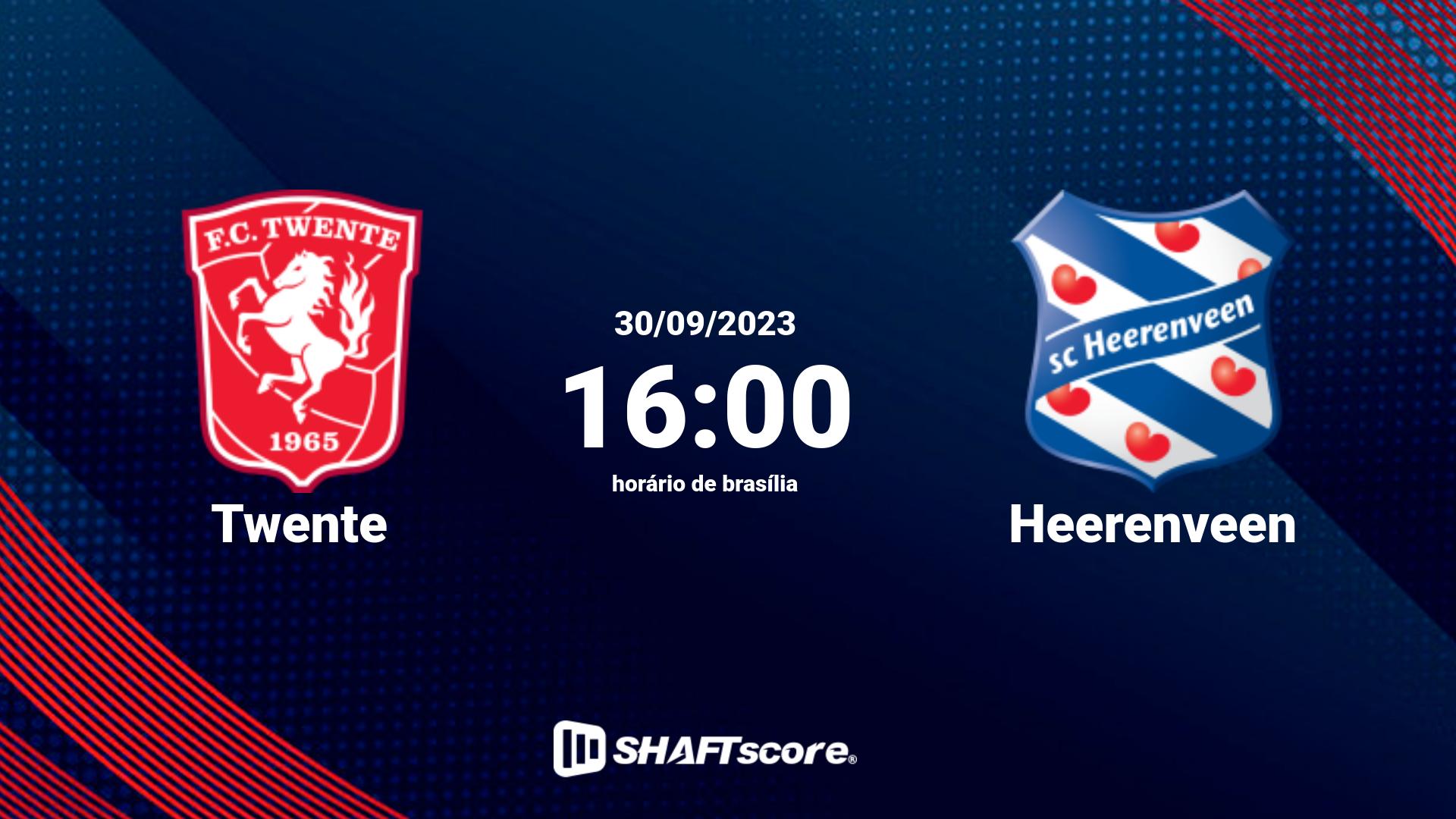 Estatísticas do jogo Twente vs Heerenveen 30.09 16:00