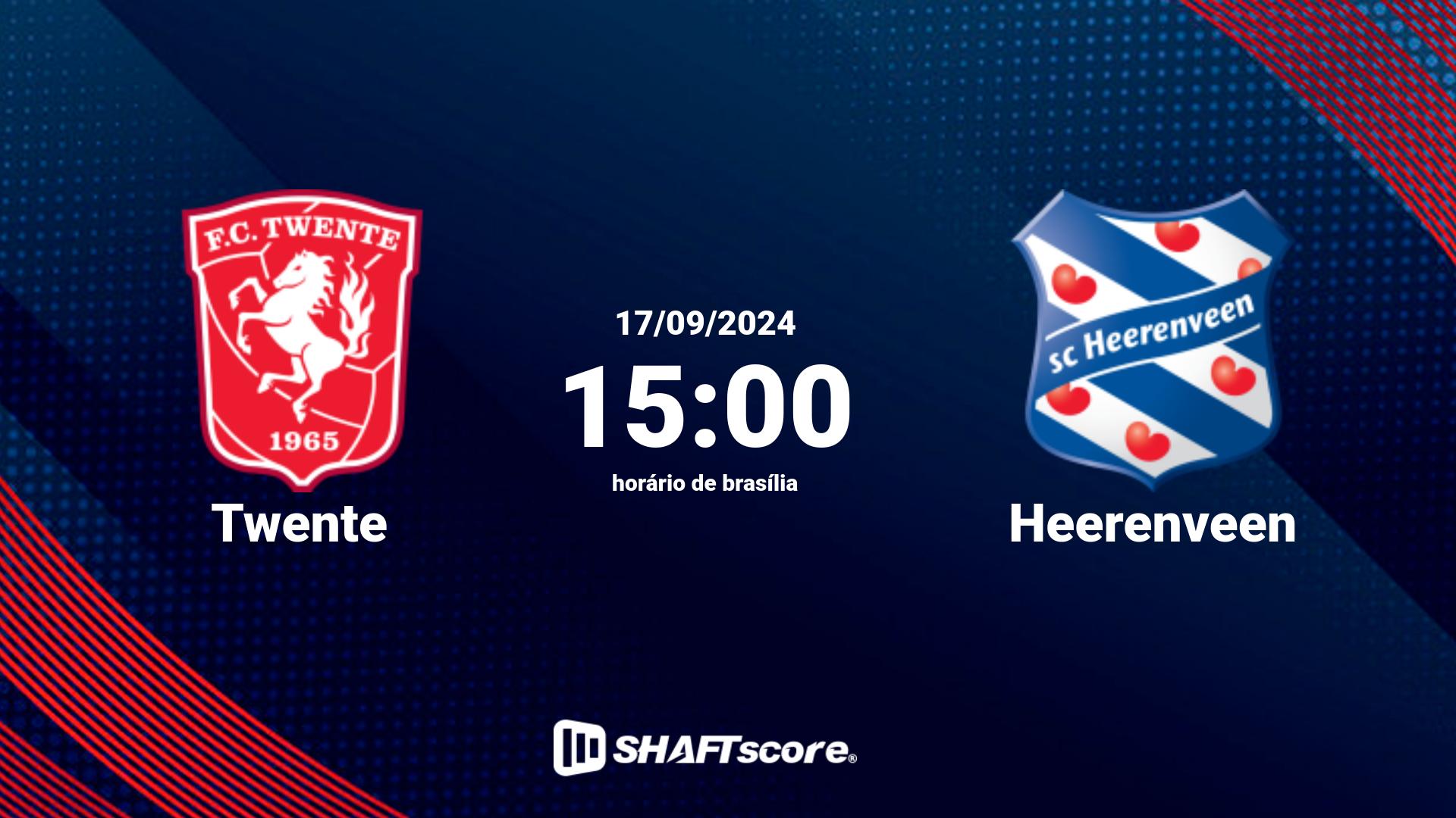 Estatísticas do jogo Twente vs Heerenveen 17.09 15:00