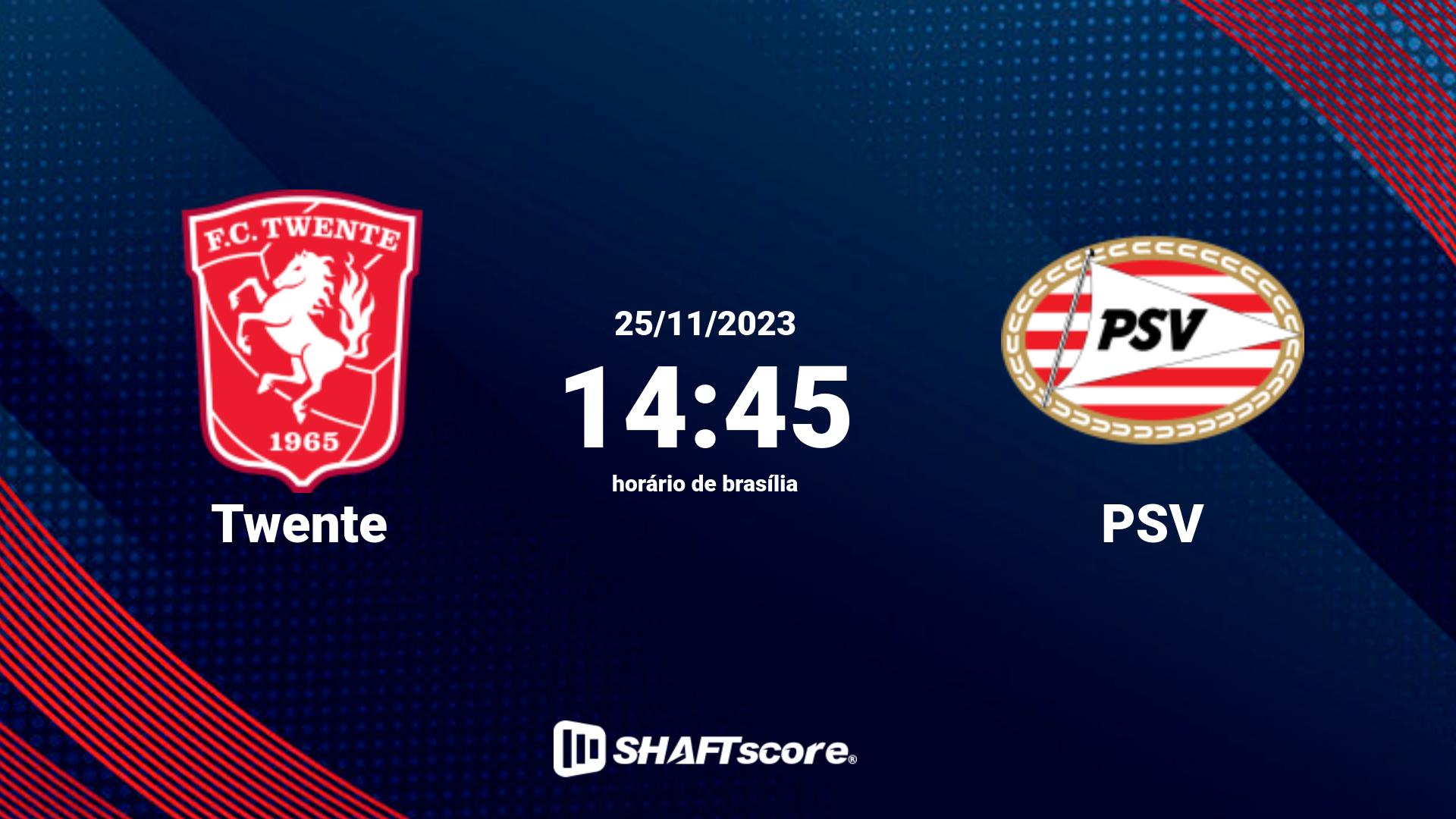 Estatísticas do jogo Twente vs PSV 25.11 14:45