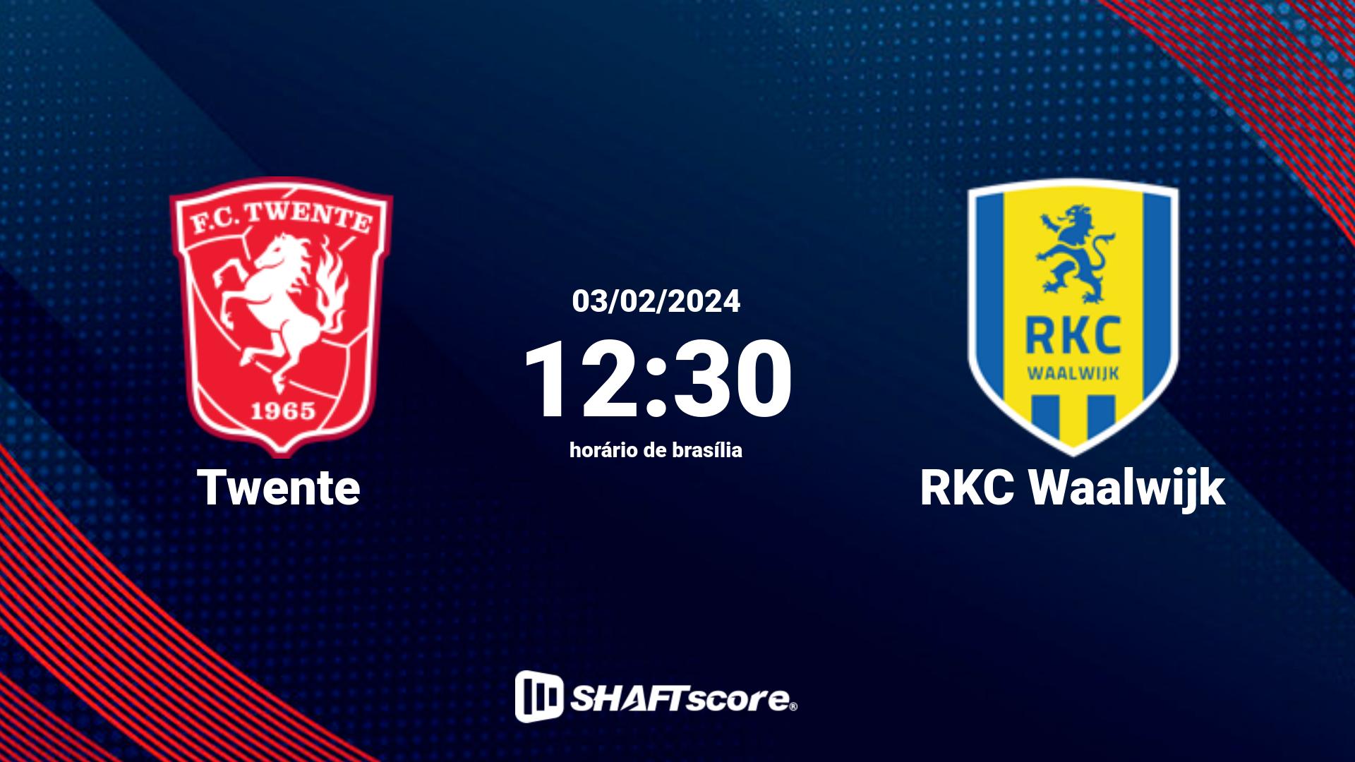 Estatísticas do jogo Twente vs RKC Waalwijk 03.02 12:30