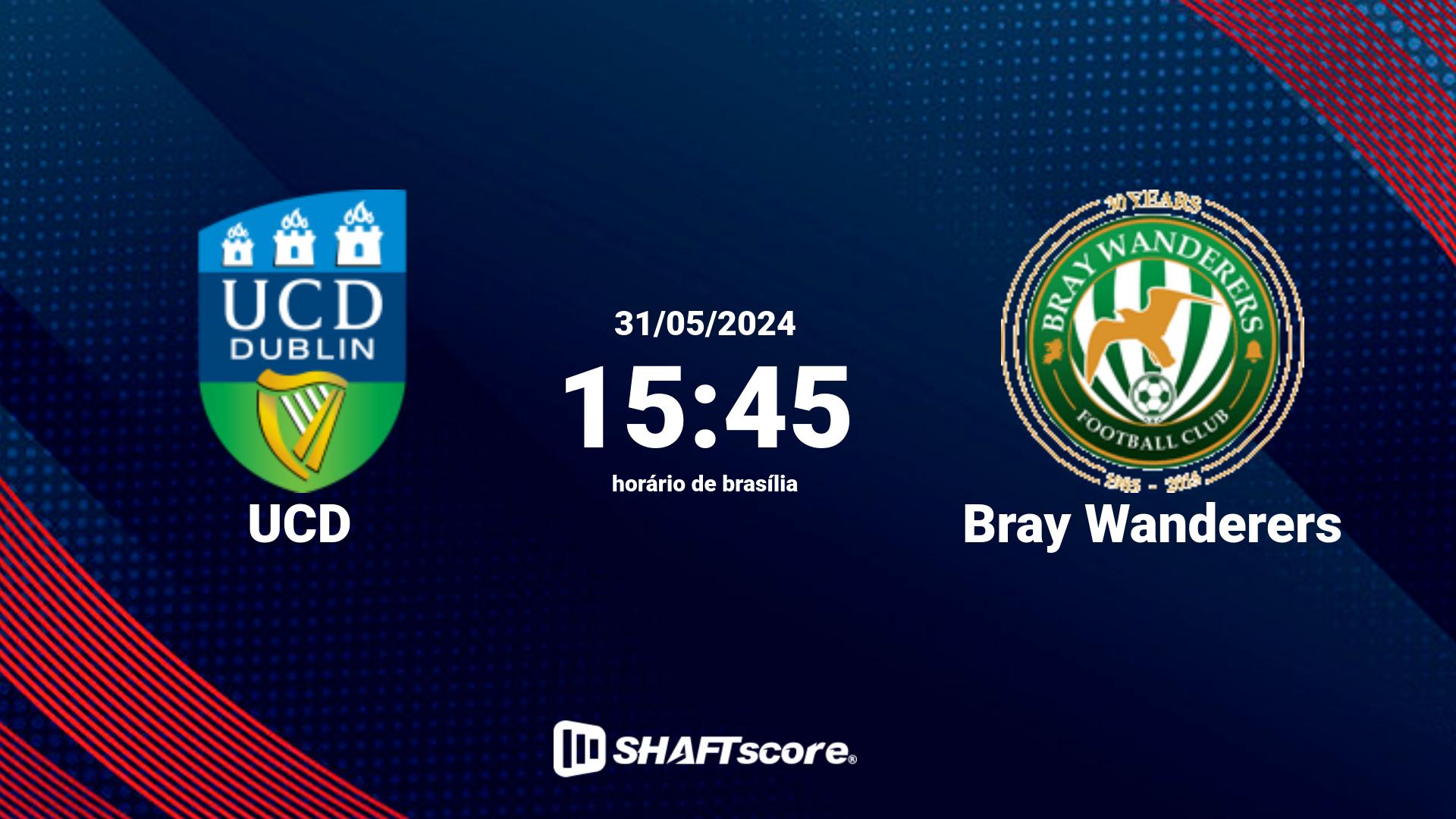 Estatísticas do jogo UCD vs Bray Wanderers 31.05 15:45