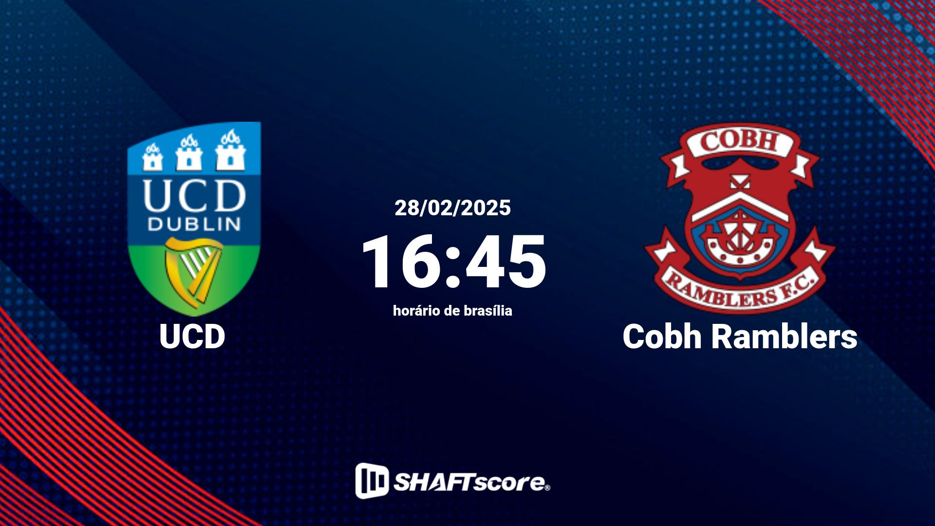 Estatísticas do jogo UCD vs Cobh Ramblers 28.02 16:45