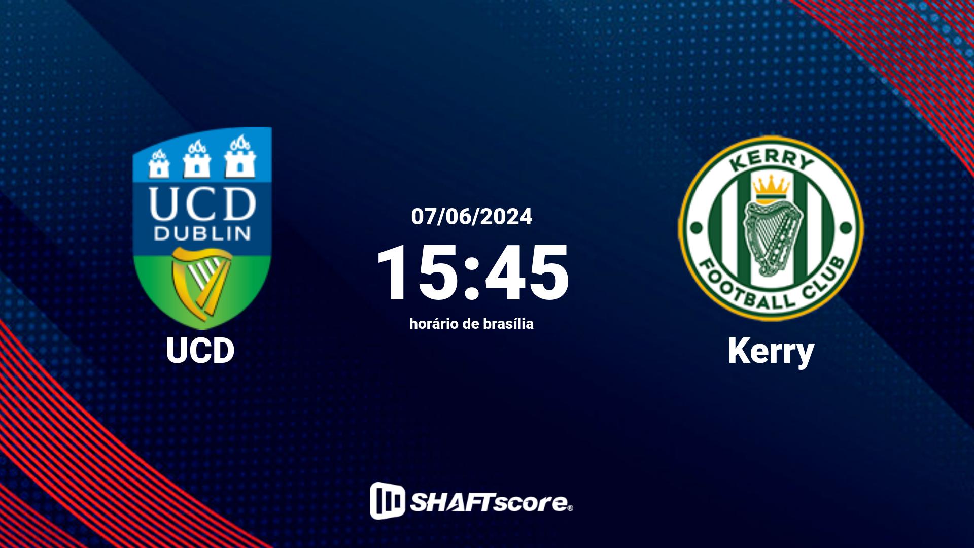 Estatísticas do jogo UCD vs Kerry 07.06 15:45