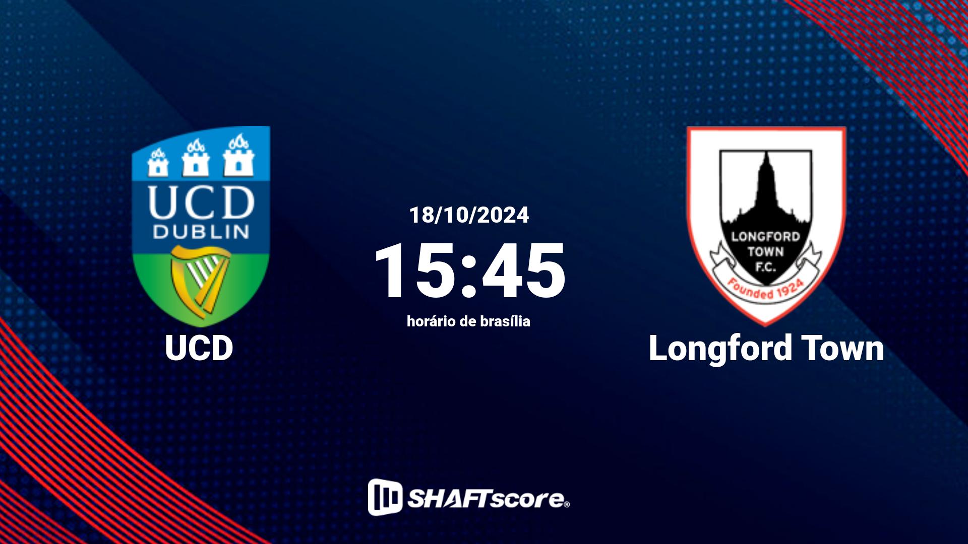 Estatísticas do jogo UCD vs Longford Town 18.10 15:45