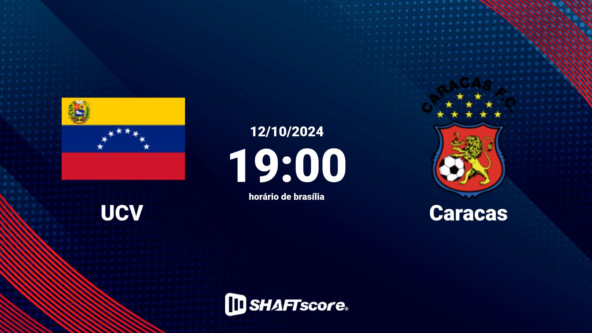 Estatísticas do jogo UCV vs Caracas 12.10 19:00