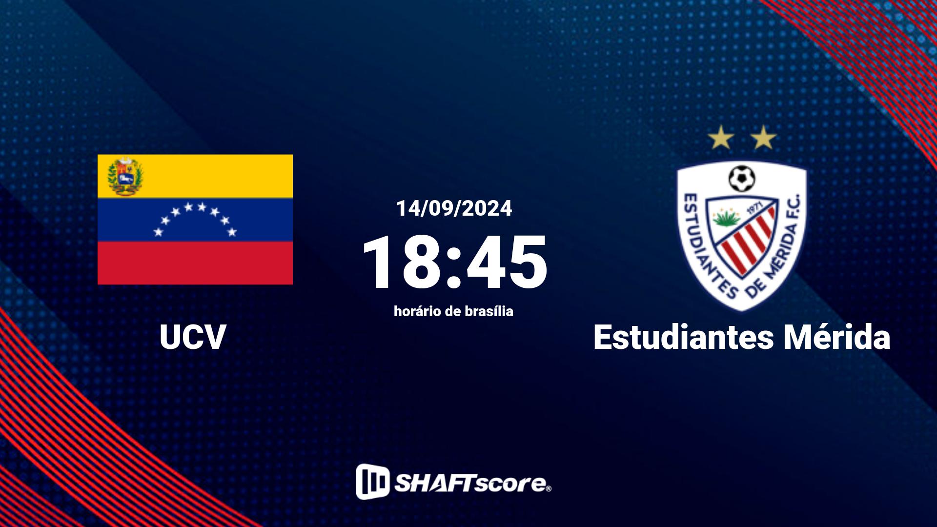 Estatísticas do jogo UCV vs Estudiantes Mérida 14.09 18:45