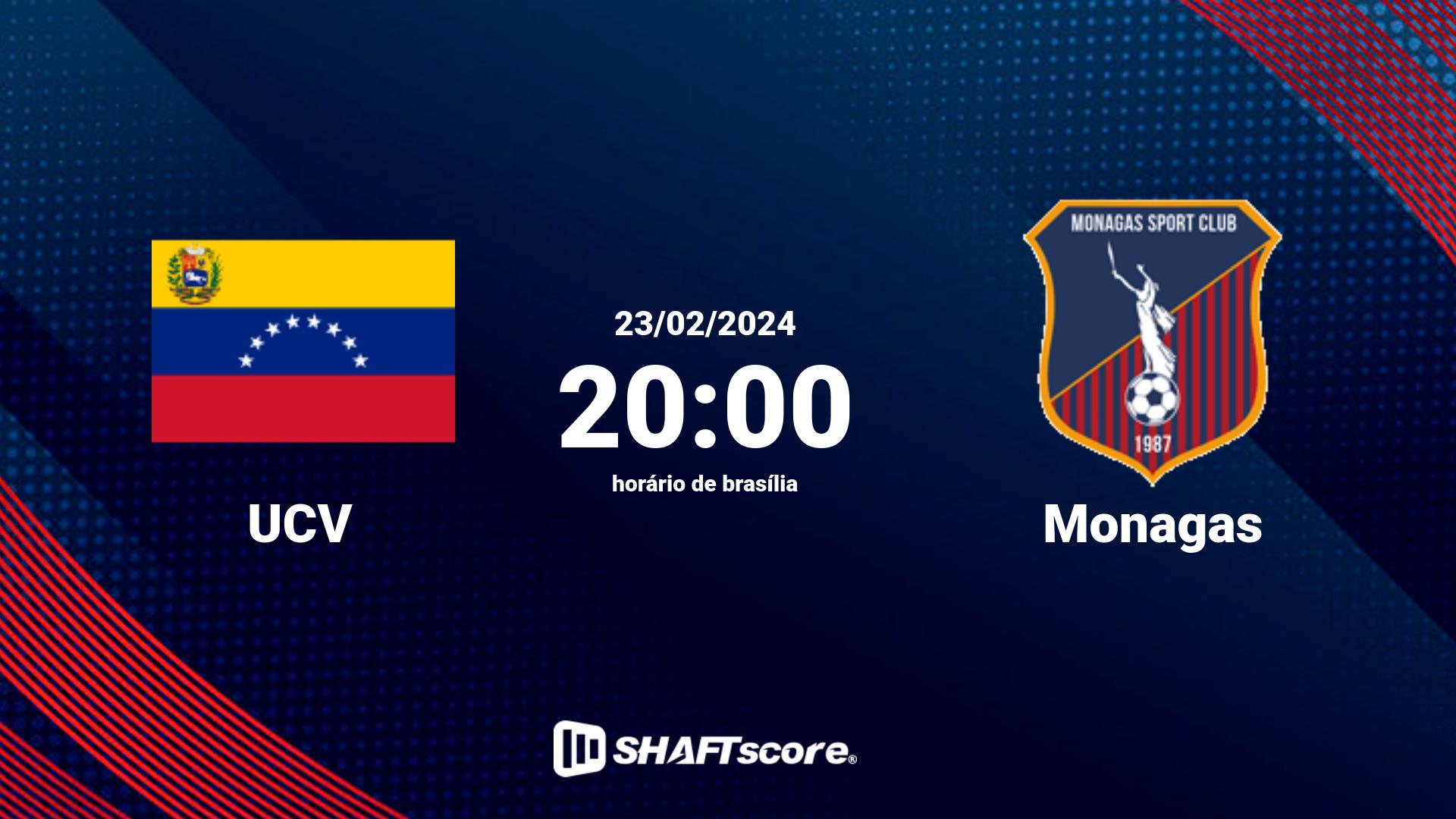 Estatísticas do jogo UCV vs Monagas 23.02 20:00