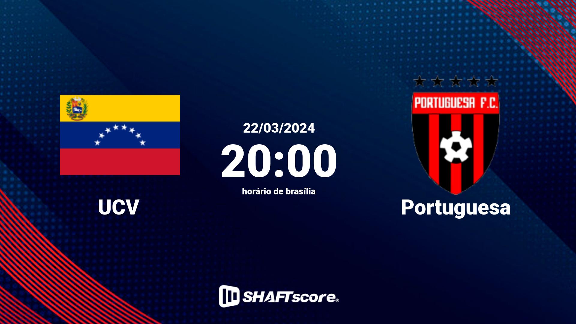 Estatísticas do jogo UCV vs Portuguesa 22.03 20:00