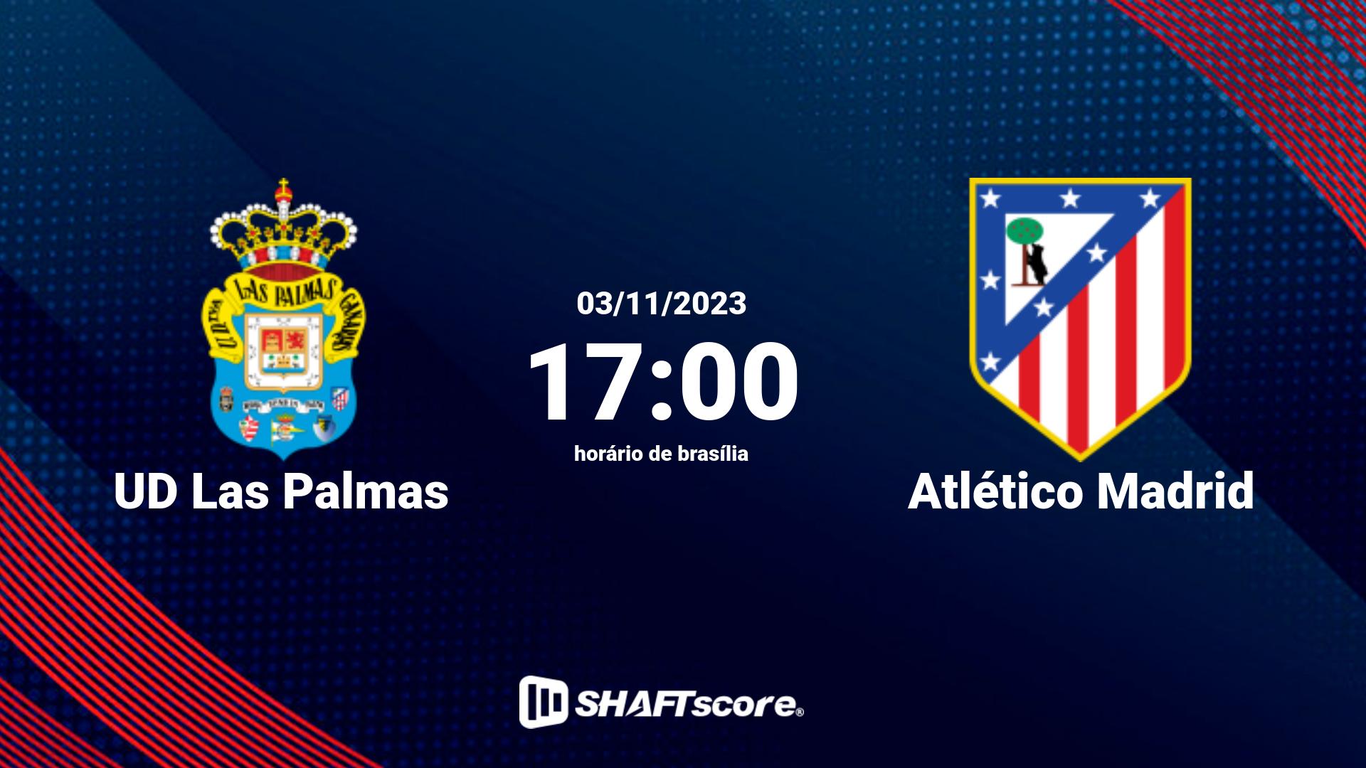 Estatísticas do jogo UD Las Palmas vs Atlético Madrid 03.11 17:00