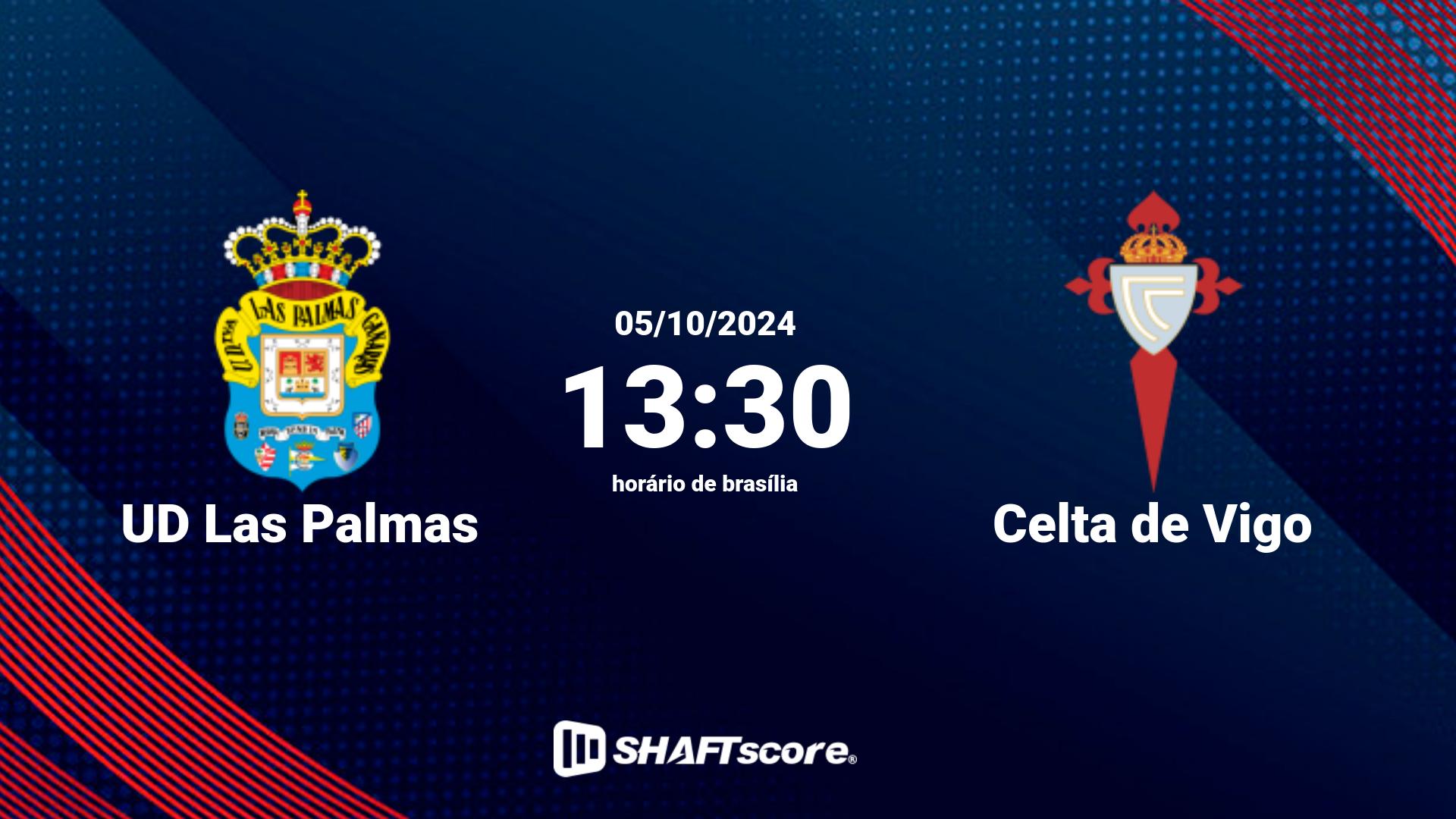 Estatísticas do jogo UD Las Palmas vs Celta de Vigo 05.10 13:30