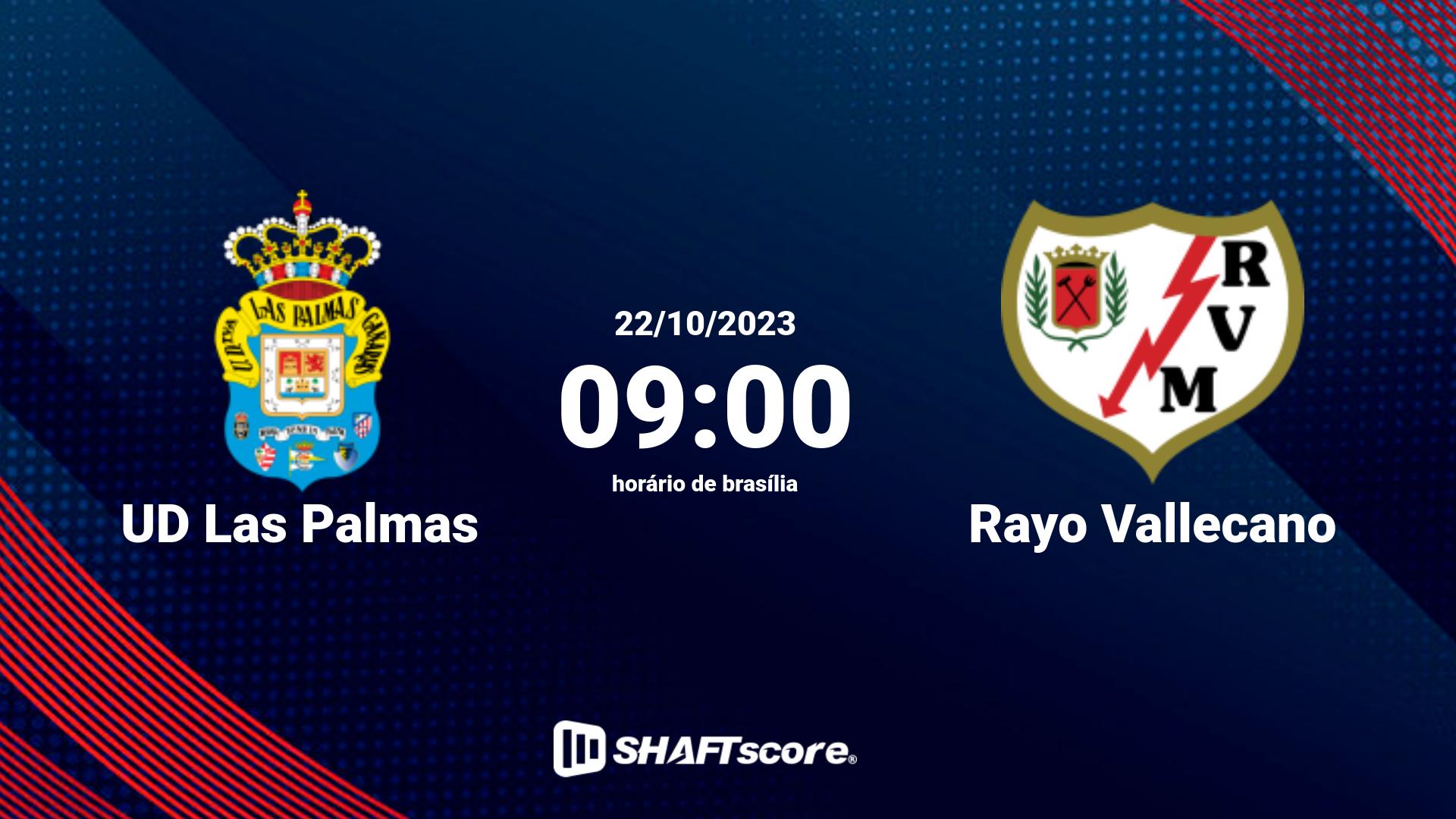 Estatísticas do jogo UD Las Palmas vs Rayo Vallecano 22.10 09:00