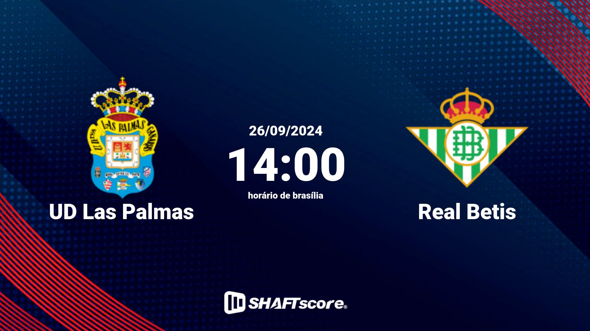 Estatísticas do jogo UD Las Palmas vs Real Betis 26.09 14:00