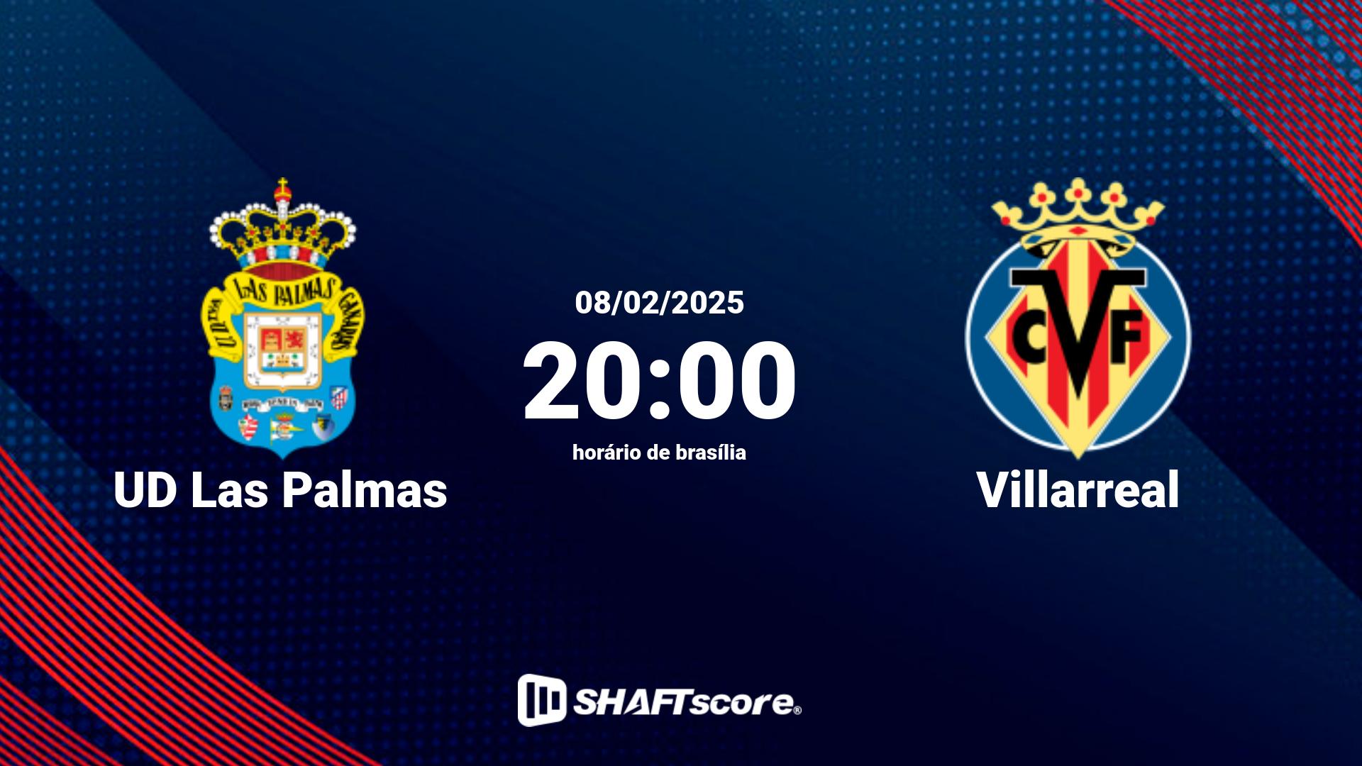 Estatísticas do jogo UD Las Palmas vs Villarreal 08.02 20:00