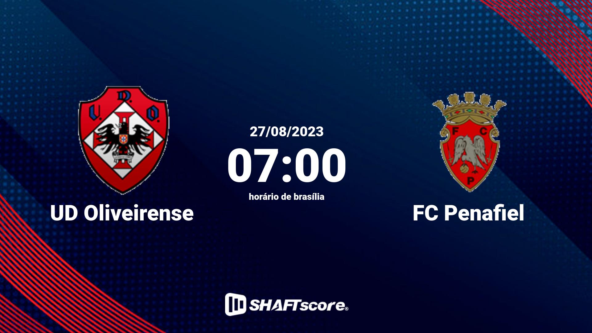 Estatísticas do jogo UD Oliveirense vs FC Penafiel 27.08 07:00