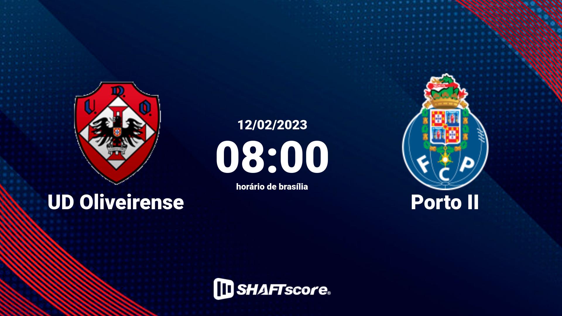 Estatísticas do jogo UD Oliveirense vs Porto II 12.02 08:00