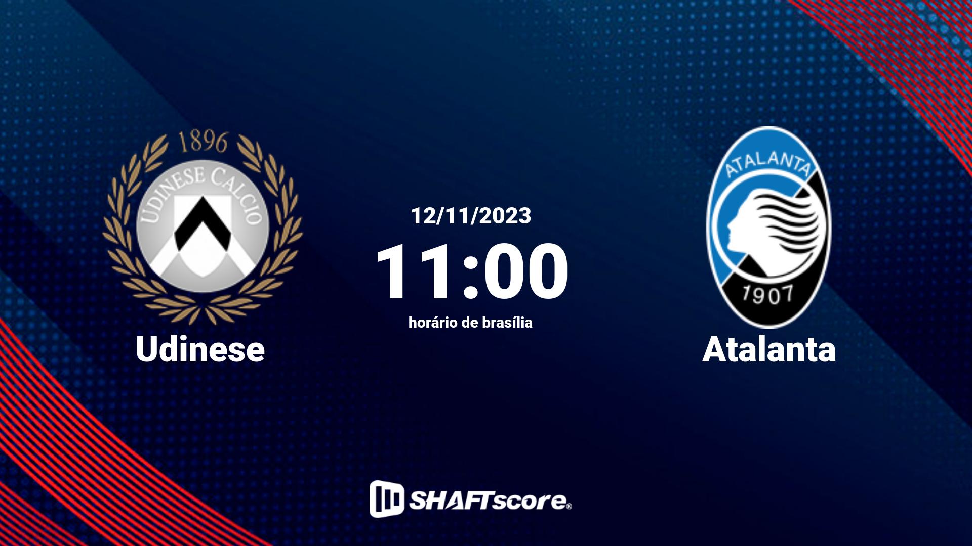 Estatísticas do jogo Udinese vs Atalanta 12.11 11:00