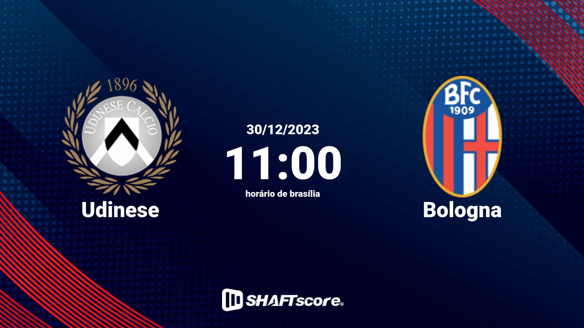 Estatísticas do jogo Udinese vs Bologna 30.12 11:00