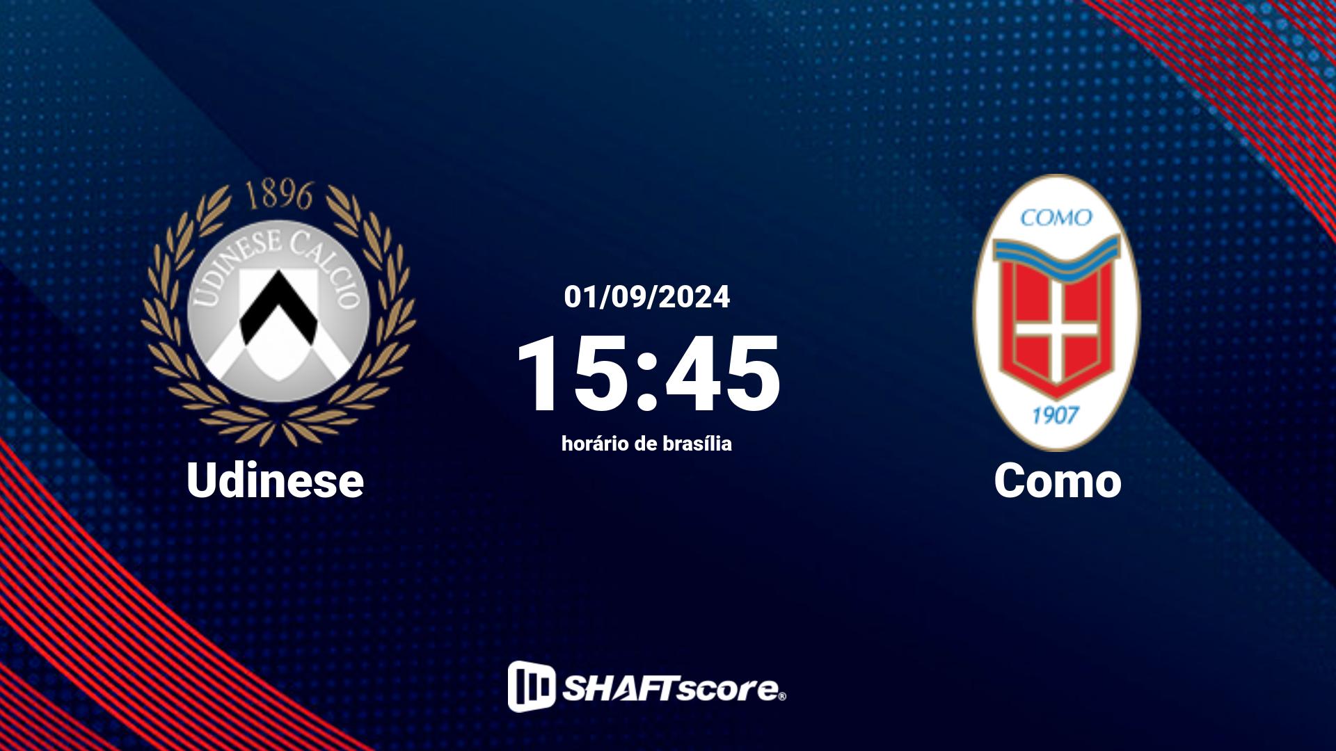 Estatísticas do jogo Udinese vs Como 01.09 15:45