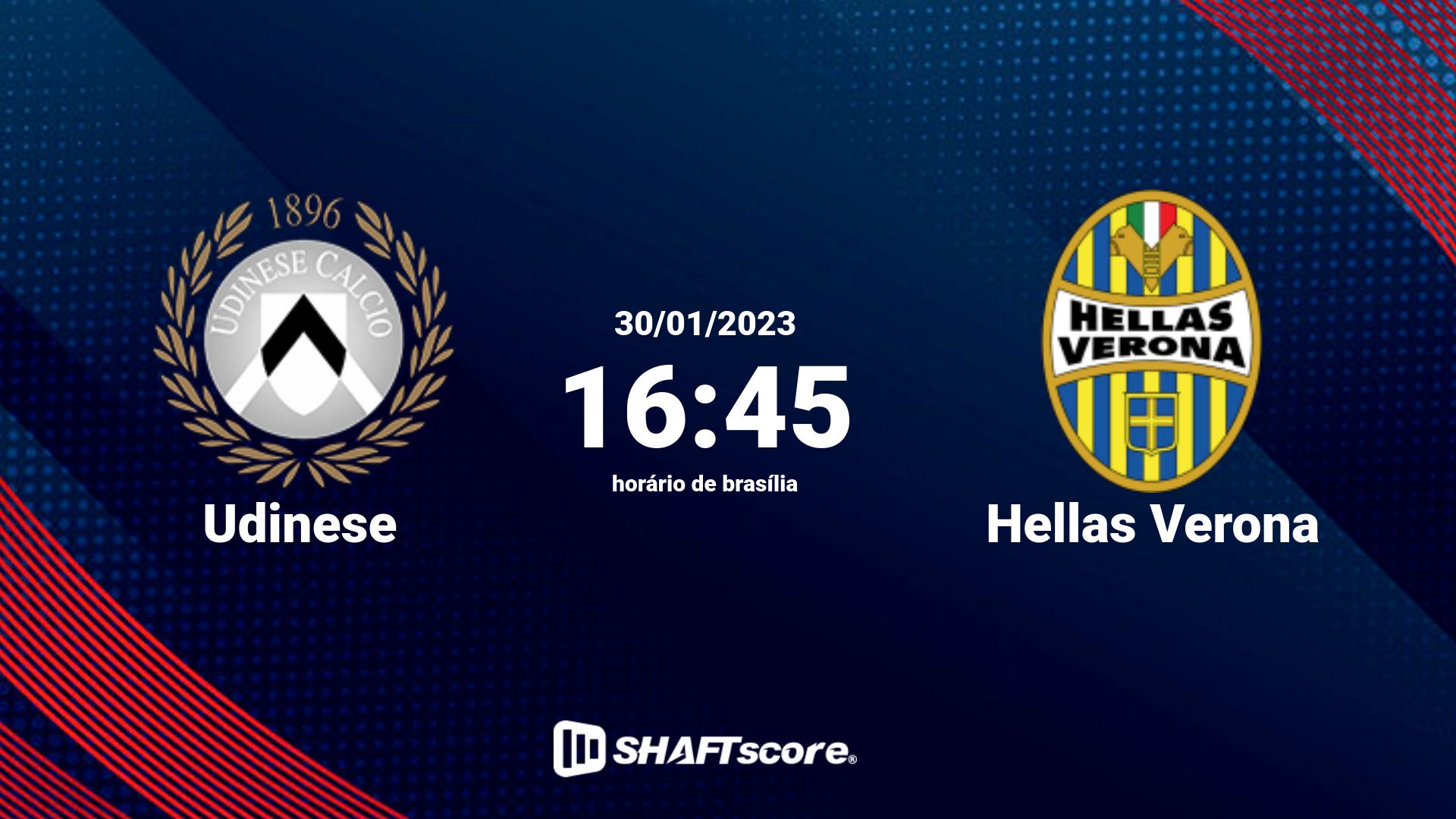 Estatísticas do jogo Udinese vs Hellas Verona 30.01 16:45