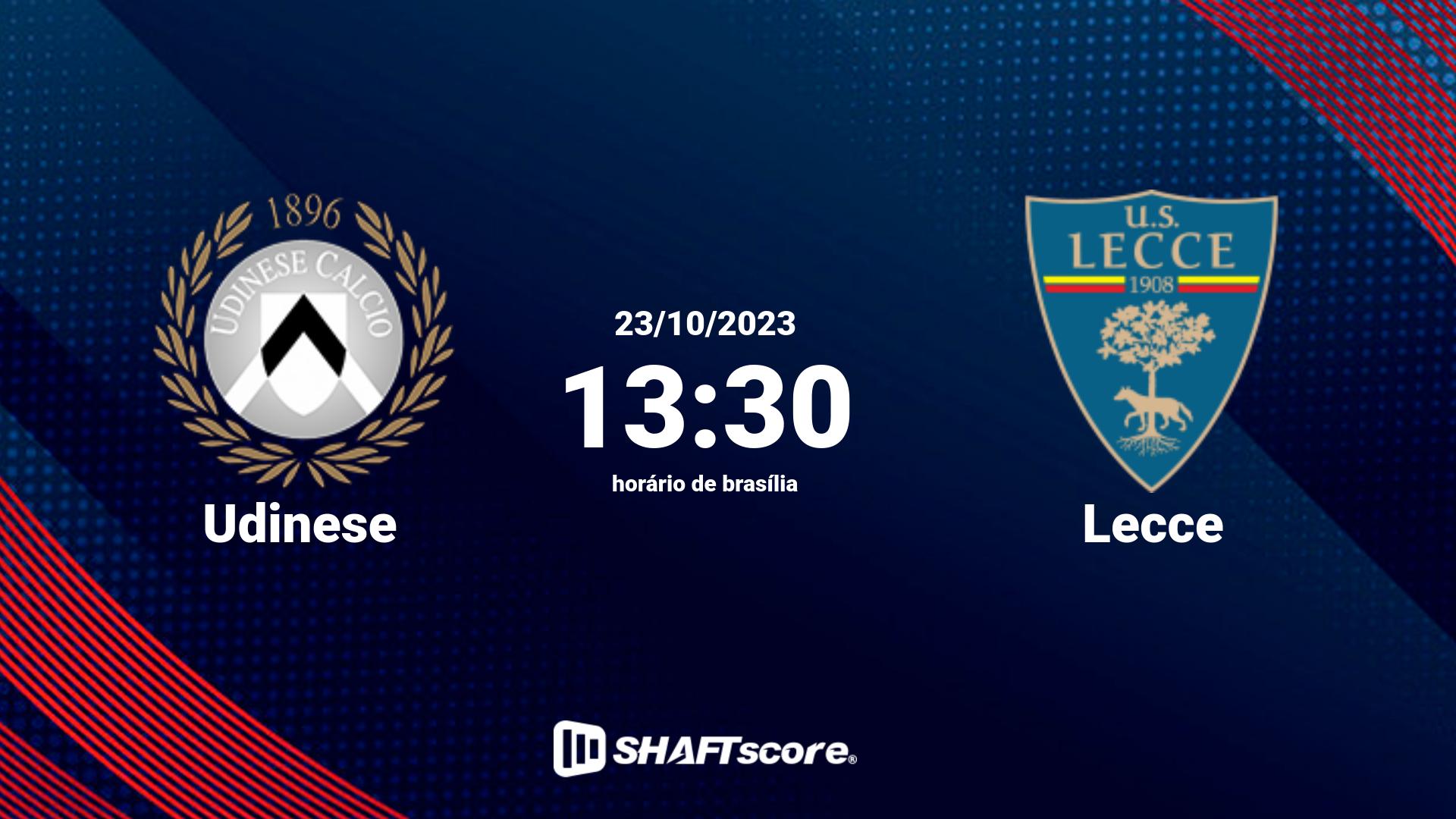 Estatísticas do jogo Udinese vs Lecce 23.10 13:30