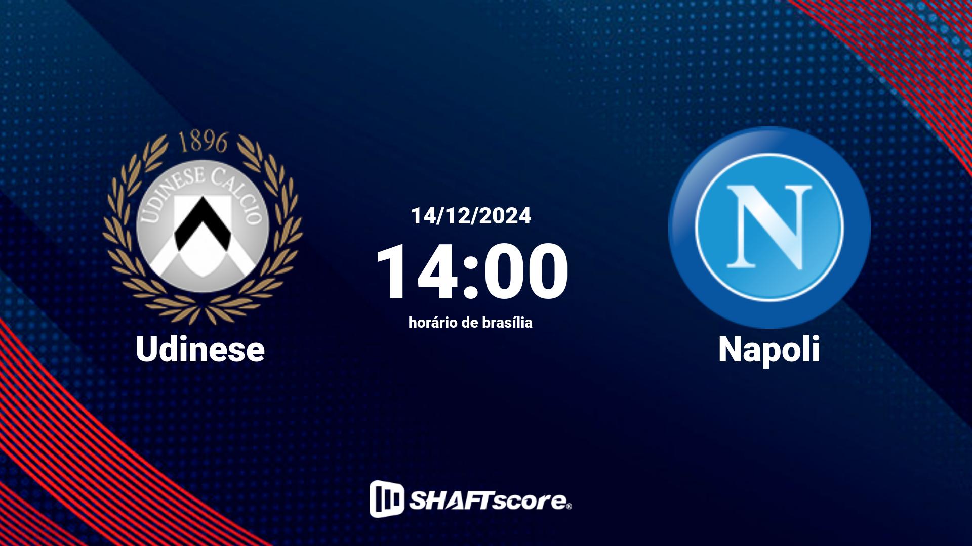 Estatísticas do jogo Udinese vs Napoli 14.12 14:00