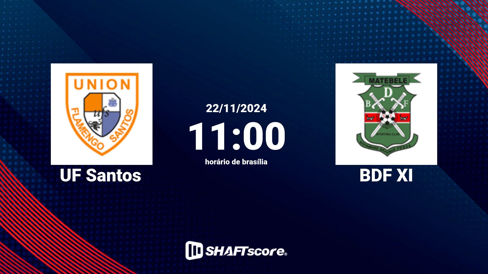 Estatísticas do jogo UF Santos vs BDF XI 22.11 11:00